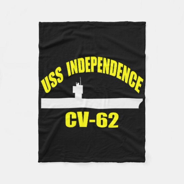 Uss Independence Cv-62 Aircraft Carrier Fathers Da Fleece Blanket (Front)