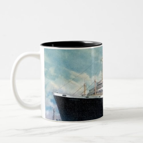 USS Independence  SS Constitution Vintage Two_Tone Coffee Mug