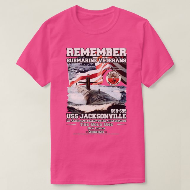 USS Jacksonville SSN699 Submarine Veterans T-Shirt (Design Front)