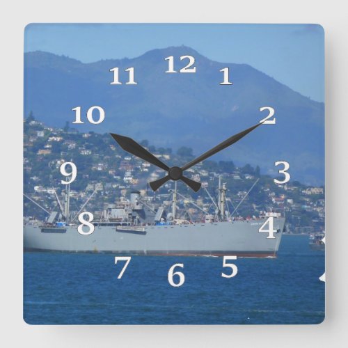USS Jeremiah OBrien Square Wall Clock