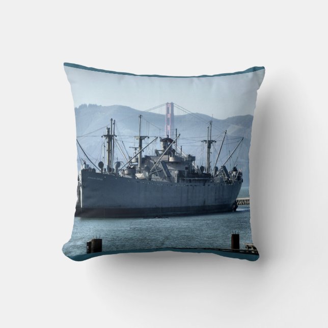 USS Jeremiah O'Brien Throw Pillow (Front)