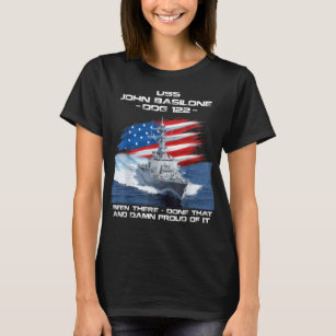 USS John Basilone DDG-122 Destroyer Ship USA Flag  T-Shirt