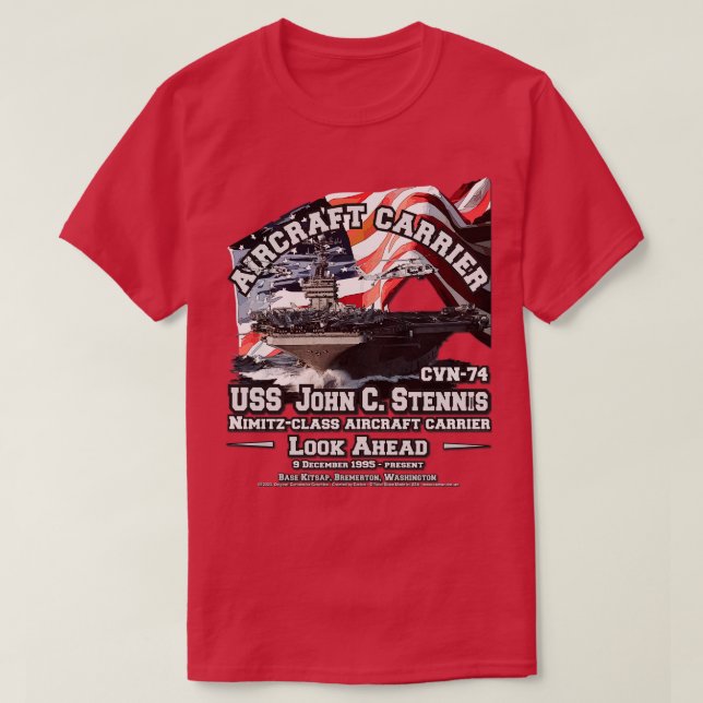 USS John C Stennis CVN74 Aircraft carrier navy vet T-Shirt (Design Front)