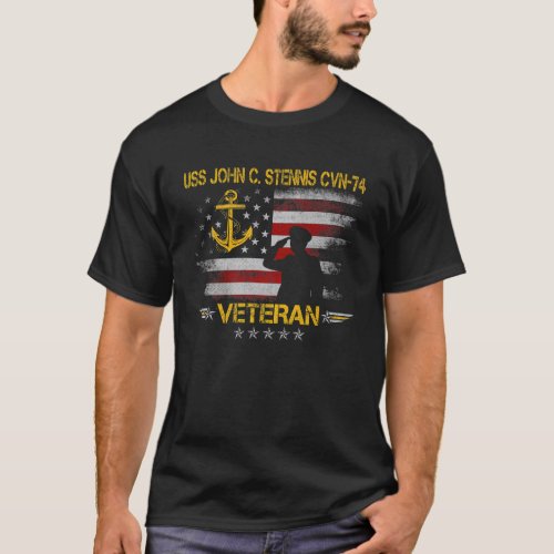 USS John C Stennis CVN_74 Aircraft Carrier Vetera T_Shirt