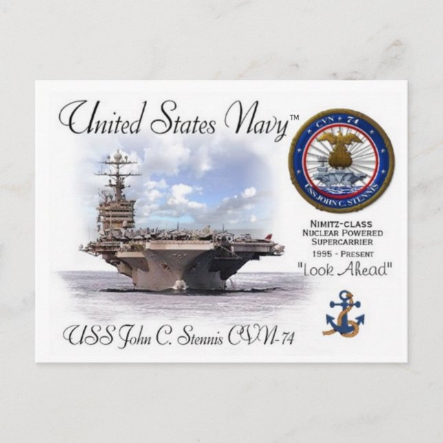 USS JOHN C. STENNIS CVN-74 CARRIER  -  Postcard (Front)
