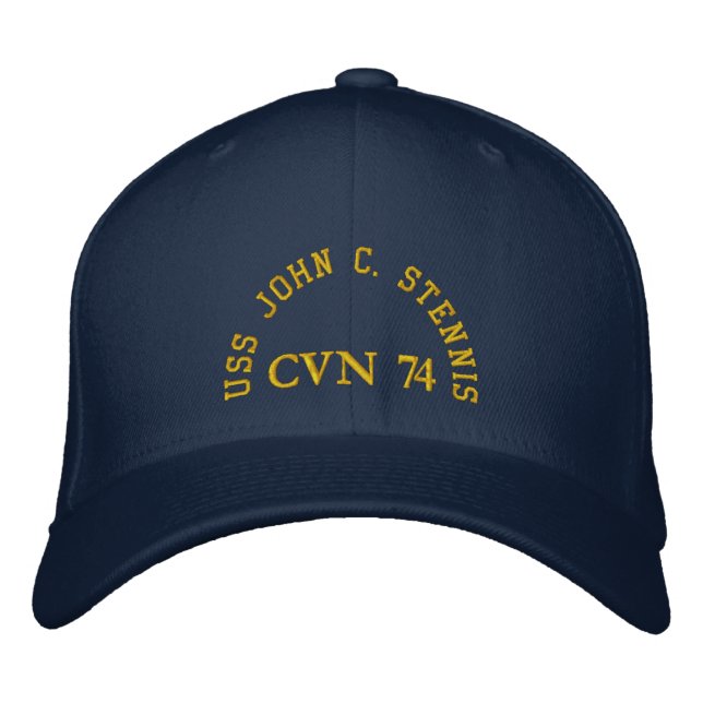 USS JOHN C. STENNIS, CVN 74, EMBROIDERED BASEBALL HAT (Front)