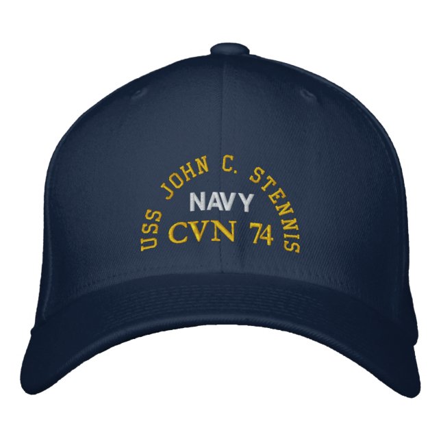 USS JOHN C. STENNIS, CVN 74, EMBROIDERED BASEBALL HAT (Front)
