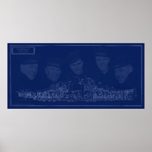 USS Juneau Blueprint Poster