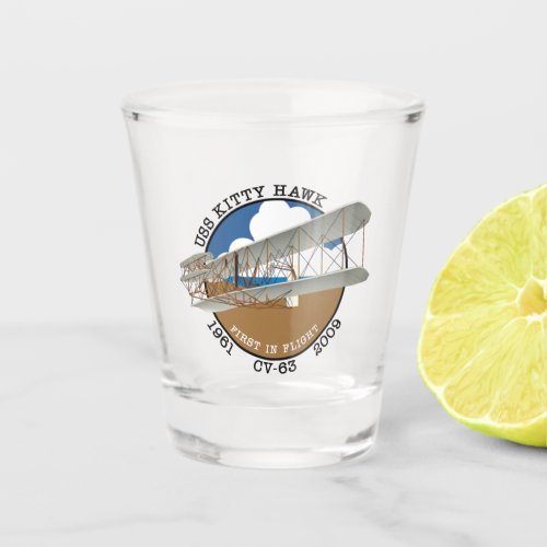 USS KITTY HAWK CV_63 1961_2009 SHOT GLASS