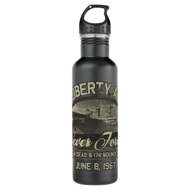 USS Liberty AGTR-5 1967  Stainless Steel Water Bottle (Front)