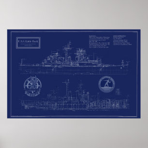 USS Little Rock Blueprint Poster
