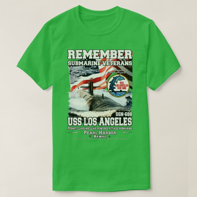 USS Los Angeles SSN688 Submarine Veterans T-Shirt (Design Front)