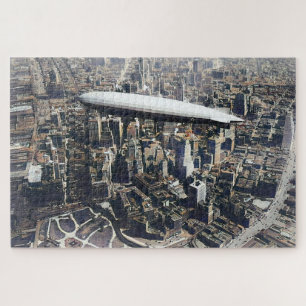 USS Los Angeles (ZR-3) Airship Over New York 1930 Jigsaw Puzzle