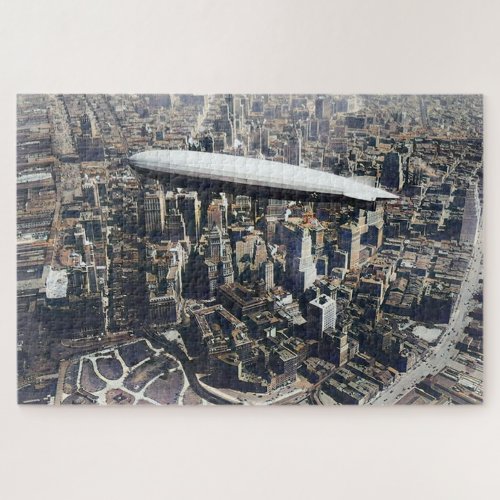 USS Los Angeles ZR_3 Airship Over New York 1930  Jigsaw Puzzle