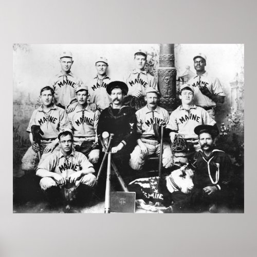 USS Maine Baseball Team 1898 Poster