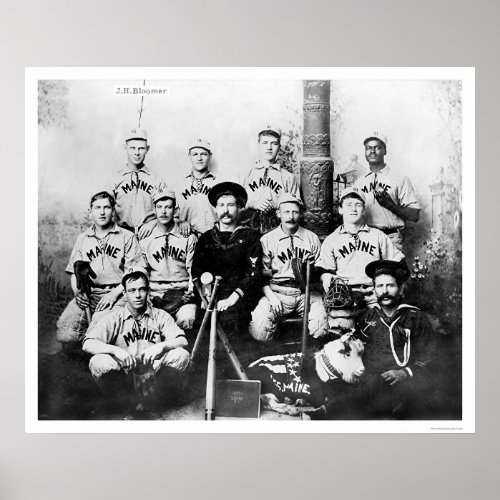USS Maine Baseball Team 1898 Poster