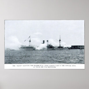 USS Maine in Havana Harbor Poster