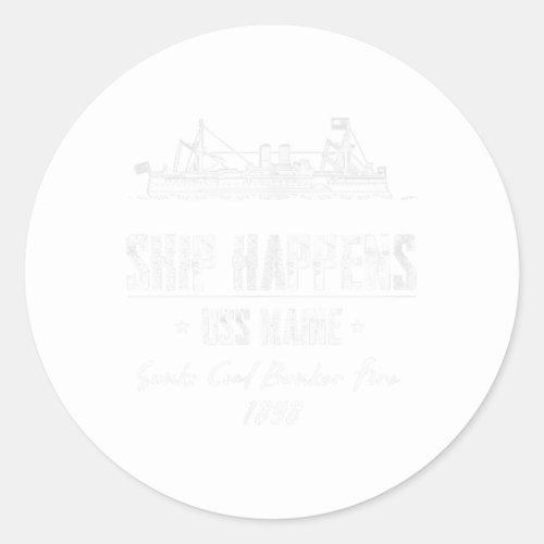 Uss Maine Remember Spanish American War Havana Cub Classic Round Sticker