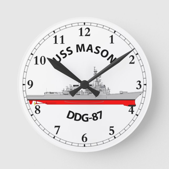 USS MASON - DDG-87 - ARLEIGH BURKE ROUND CLOCK (Front)