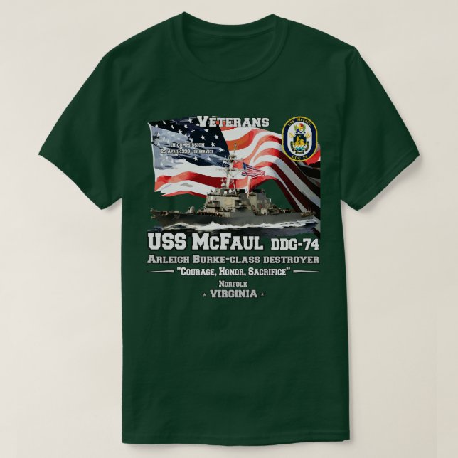 USS McFaul Destroyer Veterans T-Shirt (Design Front)