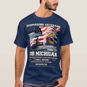 USS Michigan SSBN727 Submarine Veterans T-Shirt