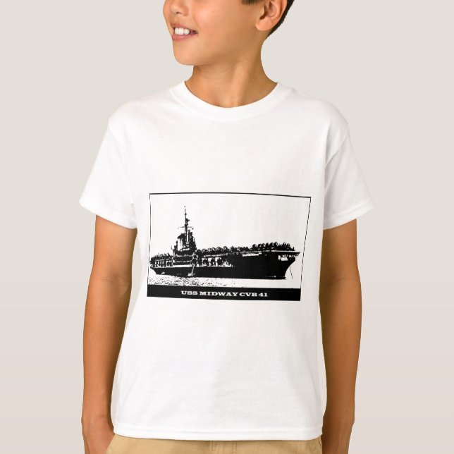 USS MIDWAY CVB-41, Navy Ship T-Shirt (Front)