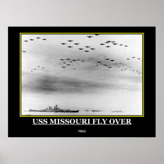 USS Missouri 1945 Vintage Poster print
