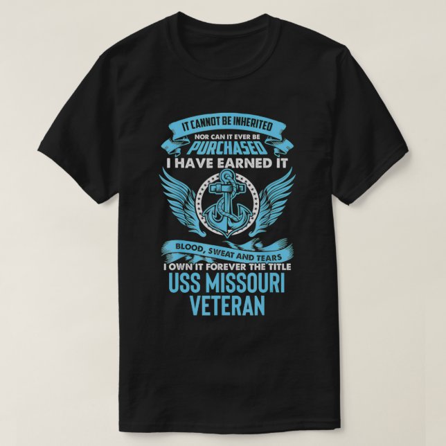 USS Missouri BB63 Battleship  T-Shirt (Design Front)