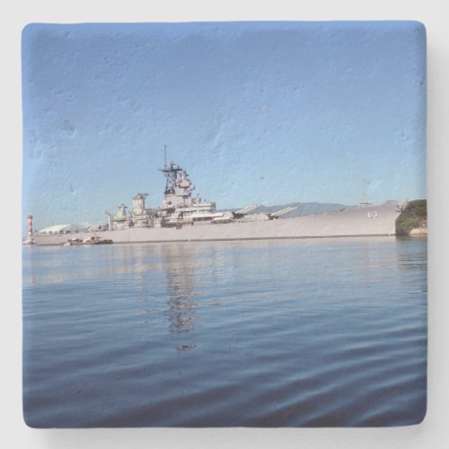 USS Missouri Pearl Harbor Limestone Stone Coaster