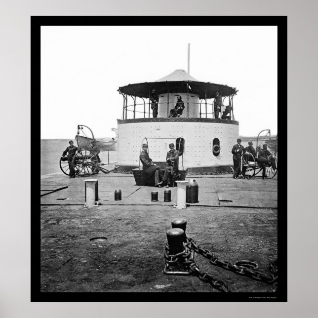 USS Monitor Catskill in Charleston Harbor, SC 1865 Poster (Front)