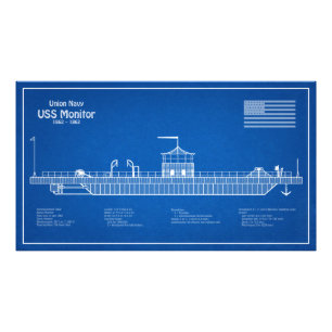 USS Monitor - Ship Blueprint Plans ABD Photo Print