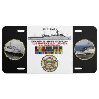 USS MONTICELLO (LSD-35) LICENSE PLATE