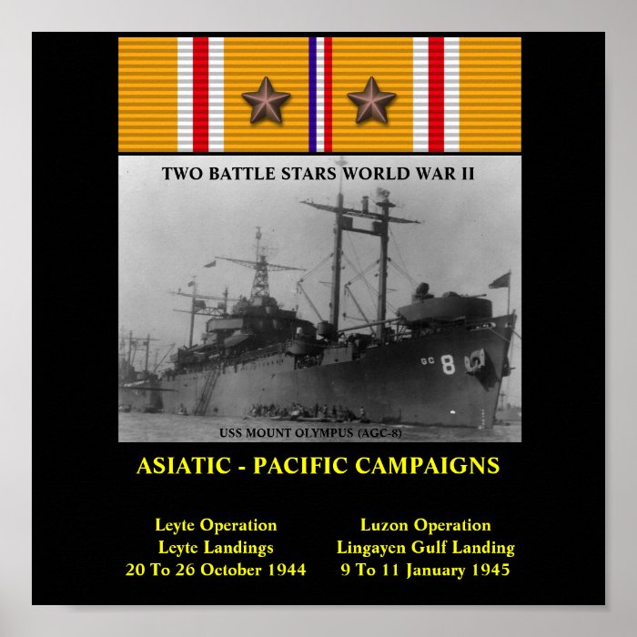 USS MOUNT OLYMPUS (AGC 8)  POSTER