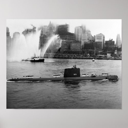 USS Nautilus anchored in New York Harbor _ 1958 Poster