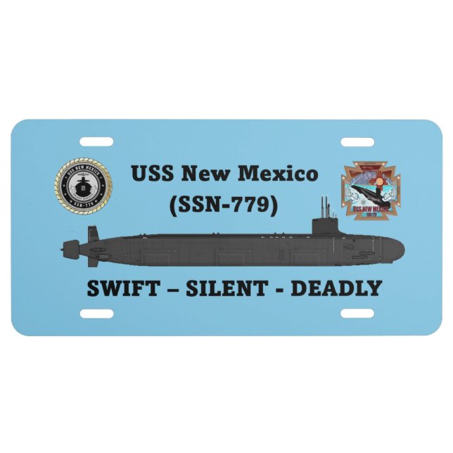 USS New Mexico (SSN-779) License Plate (Front)