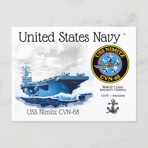 USS NIMITZ CVN_68 AIRCRAFT CARRIER _ Postcard