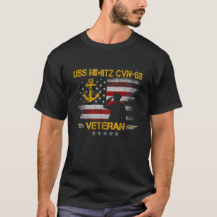 USS Nimitz CVN 68 Aircraft Carrier Veteran Flag Ve T-Shirt