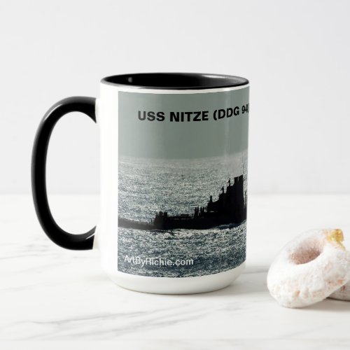 USS NITZE DDG94 Haze Gray and Underway Mug