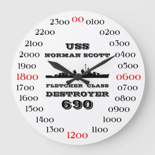 USS NORMAN SCOTT DD_690 LARGE CLOCK