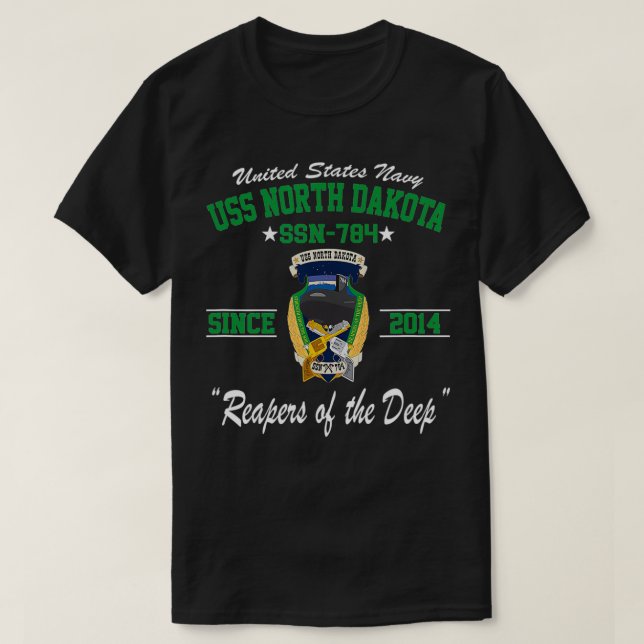 USS North Dakota SSN784  T-Shirt (Design Front)