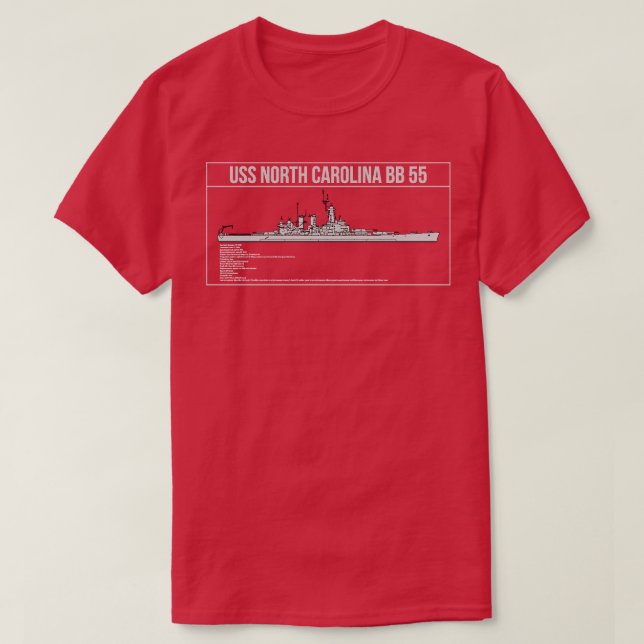 USS North olina BB 55 T-Shirt (Design Front)