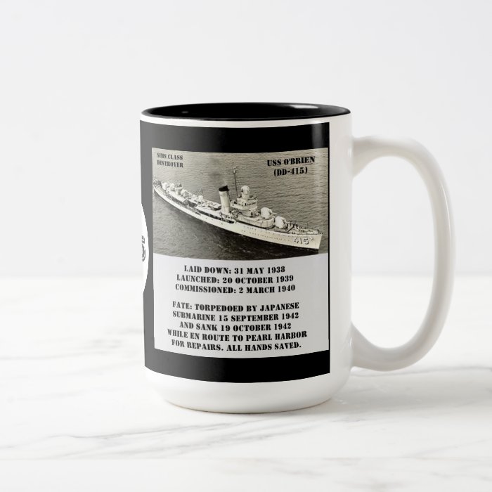 USS O'BRIEN  (DD 415) COFFEE MUGS