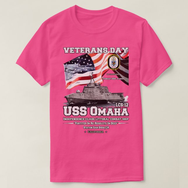 USS Omaha LCS12 Independenceclass US Navy T-Shirt (Design Front)