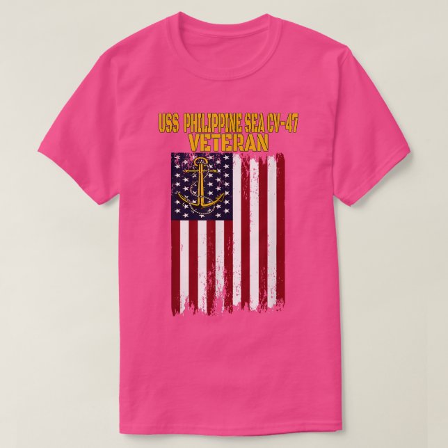 USS Philippine Sea CV47 Aircraft Carrier Veterans  T-Shirt (Design Front)