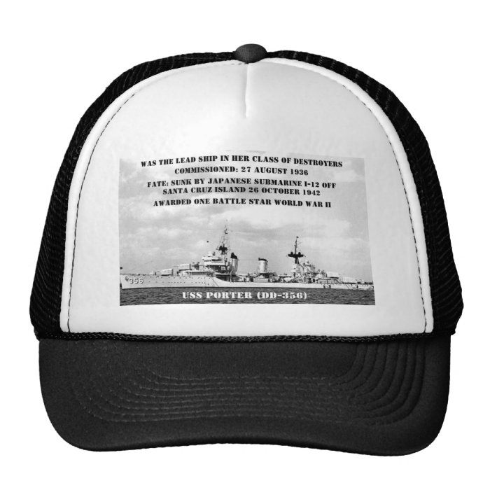 USS Porter (DD 356) Mesh Hats