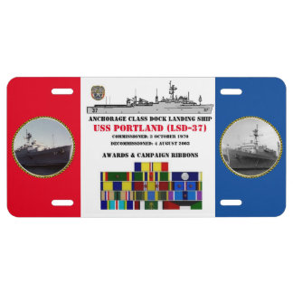 USS PORTLAND (LSD-37) LICENSE PLATE