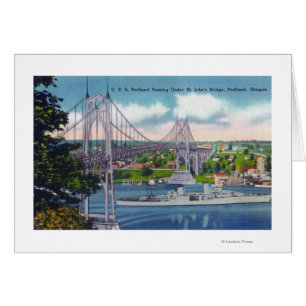 USS Portland Passing Under St. John's Bridge