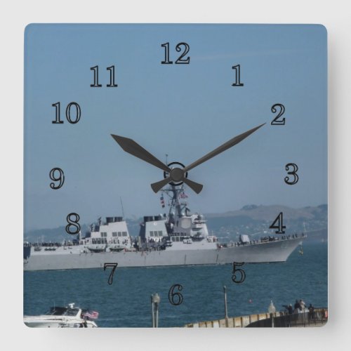 USS Preble Square Wall Clock