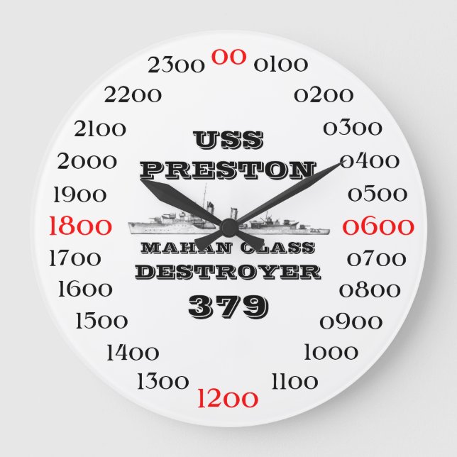 USS Preston (DD-379) Large Clock (Front)