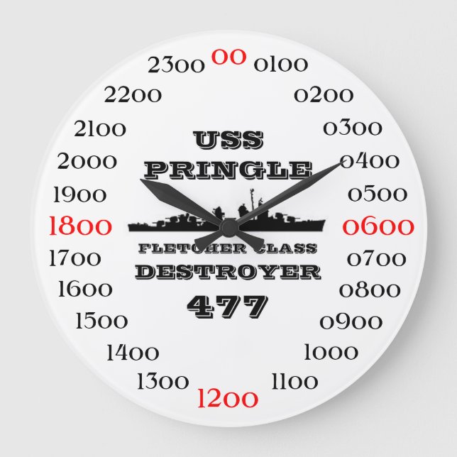 USS Pringle (DD-477) Large Clock (Front)